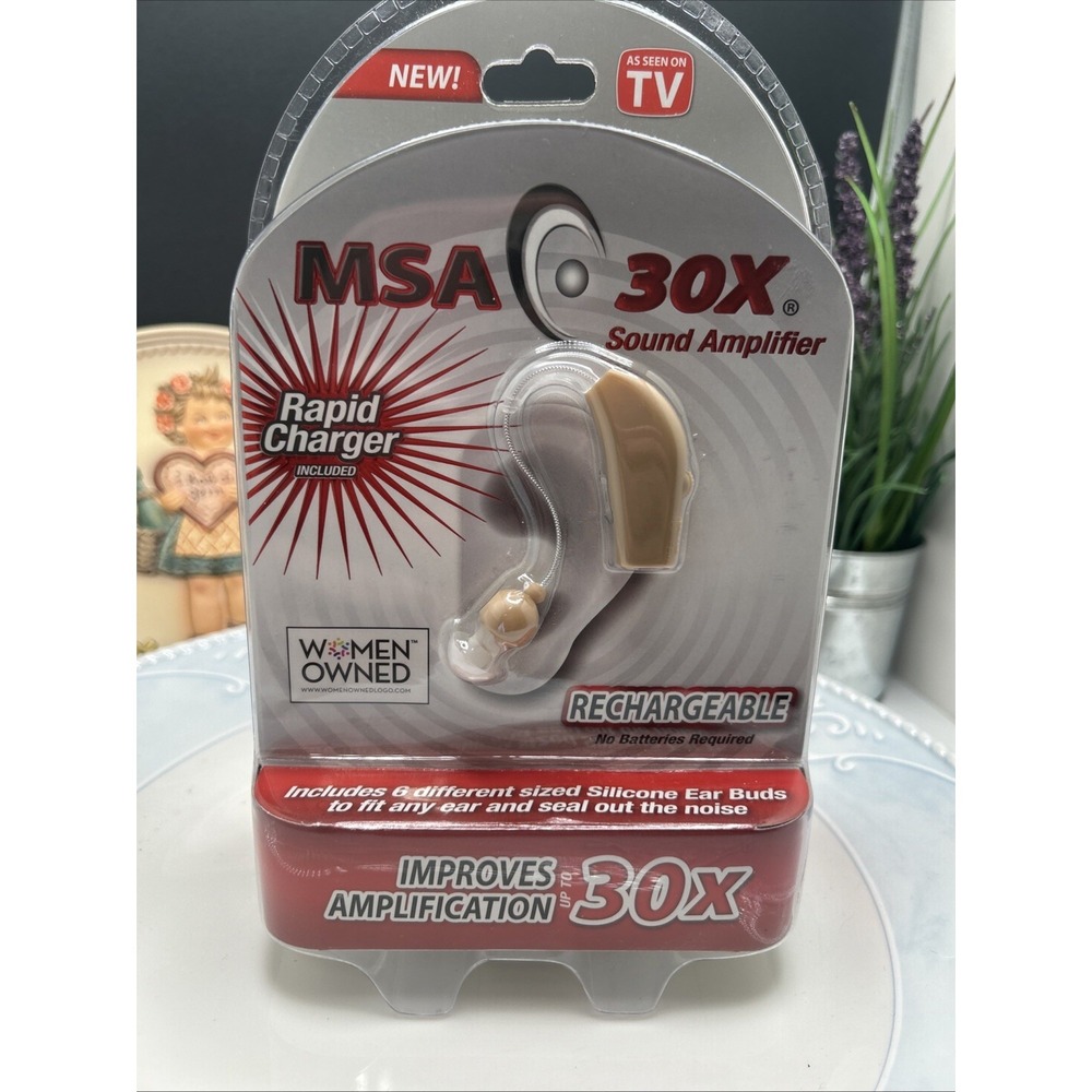 MSA 30X Sound Amplifier Ear Aid Rapid Charger Rechargeable Comfortable NEW